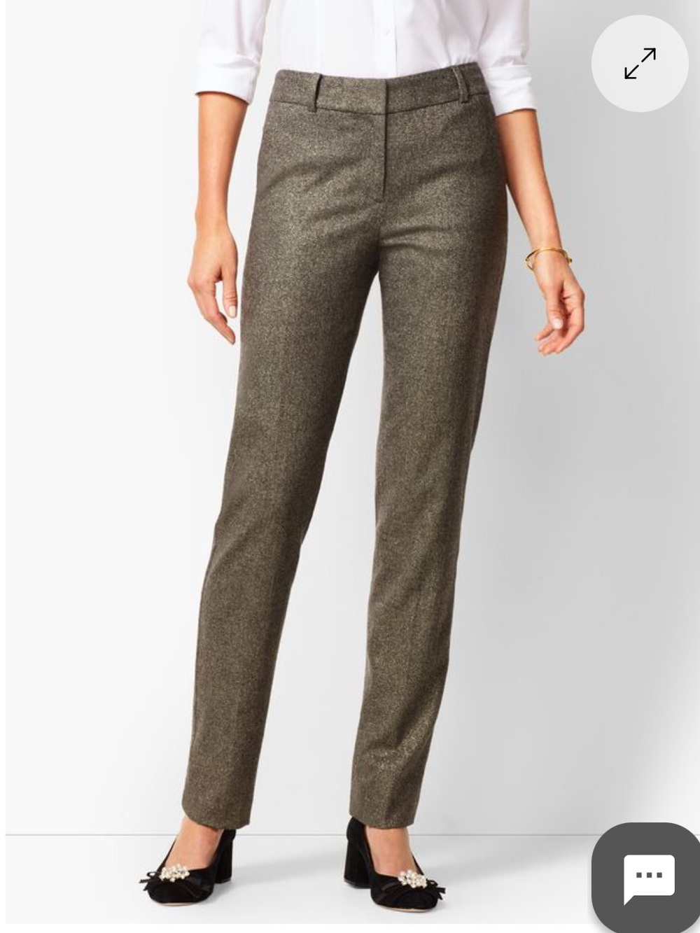 Talbots High-Waist Sparkle Straight-Leg
Lined Wool Blend Pant. Size 10.